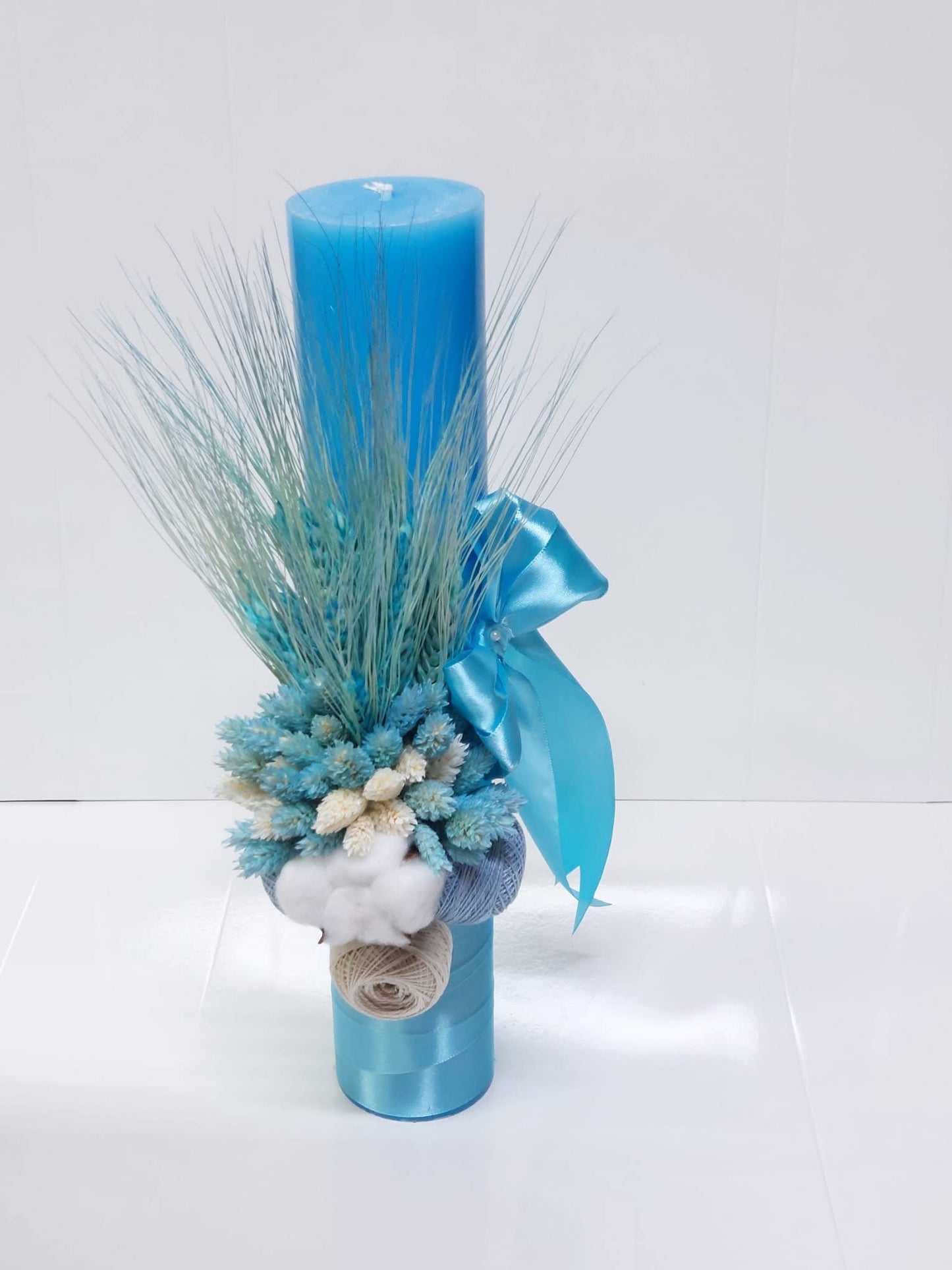 Lumanare botez colorata simpla - blue - O B S I D I O N