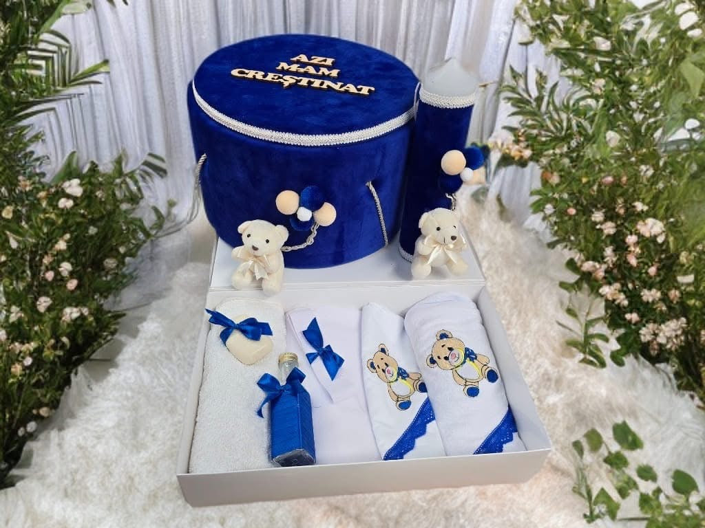 Set Majestic royal blue - trusou lumanare cutie - O B S I D I O N