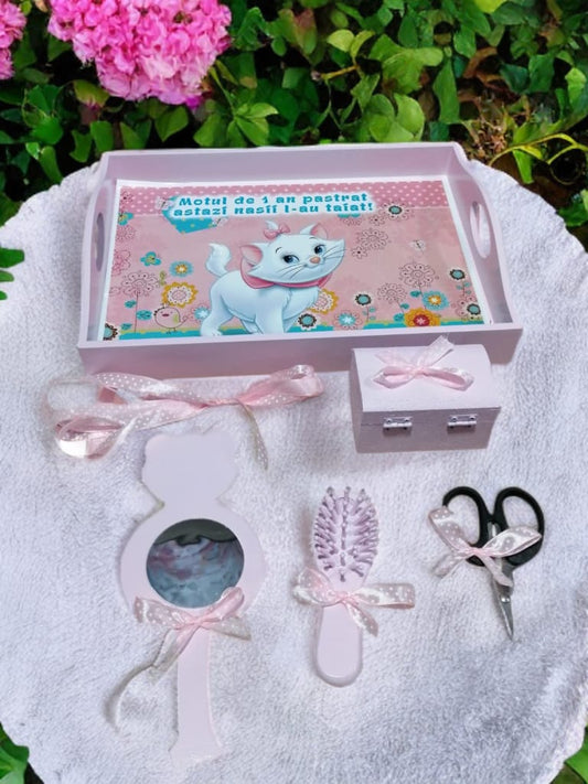 Tavita mot turta print colorata - baby pink Daisy - O B S I D I O N