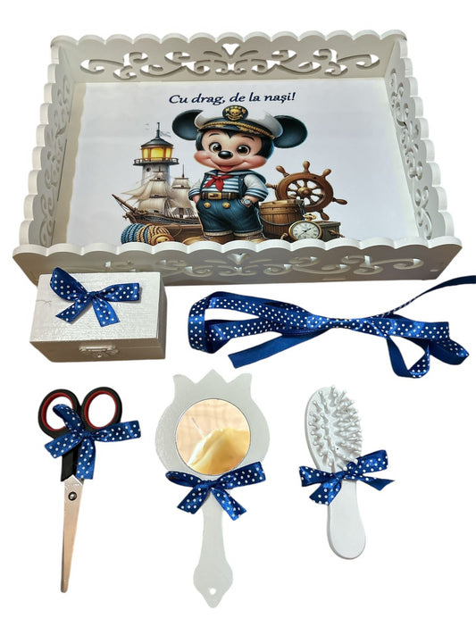 Tavita mot turta plastic dantelat - navy Mickey sailor - O B S I D I O N