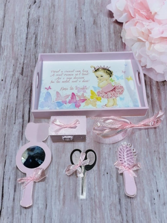 Tavita mot turta print colorata - baby pink girl - O B S I D I O N
