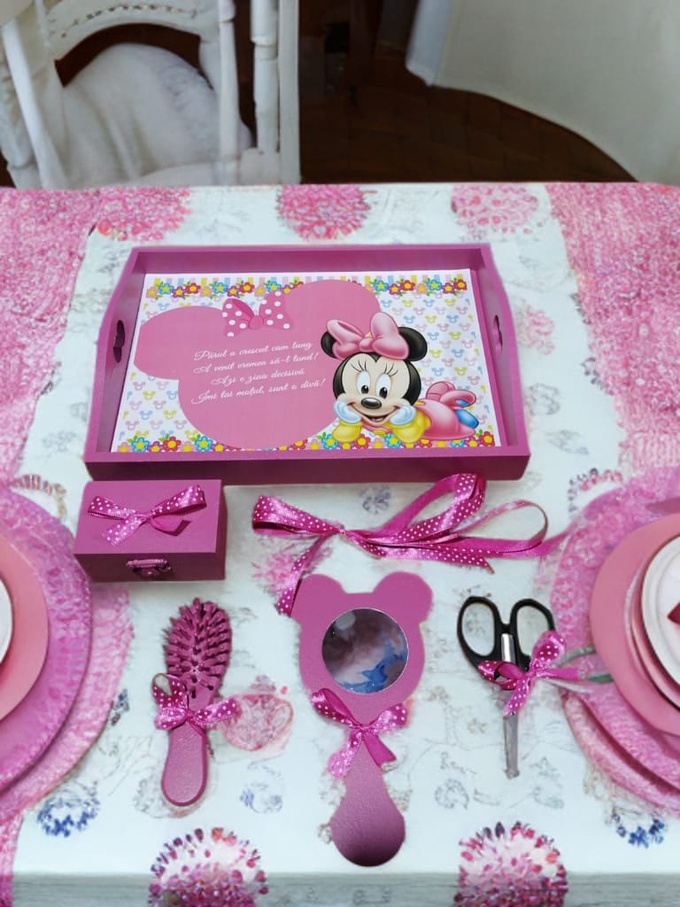 Tavita mot turta print colorata - purple Minnie - O B S I D I O N