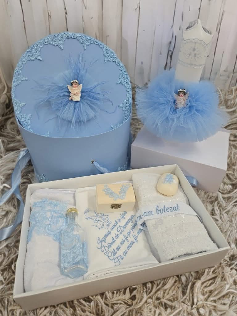 Set Aurora baby blue - trusou lumanare cutie - O B S I D I O N