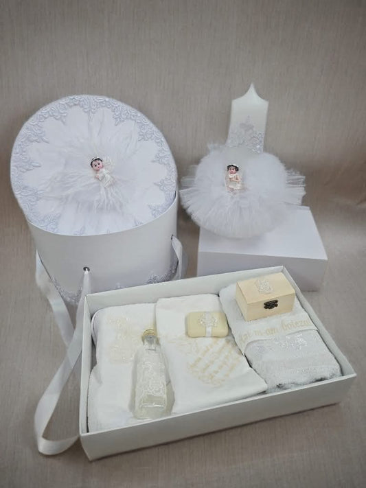 Set Aurora white - trusou lumanare cutie - O B S I D I O N