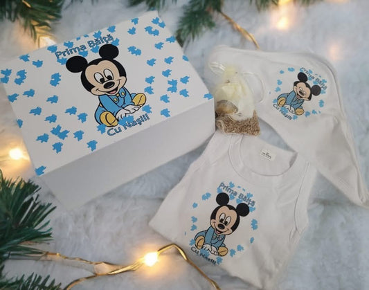 Set prima baita SPECIAL - baby blue Mickey - O B S I D I O N