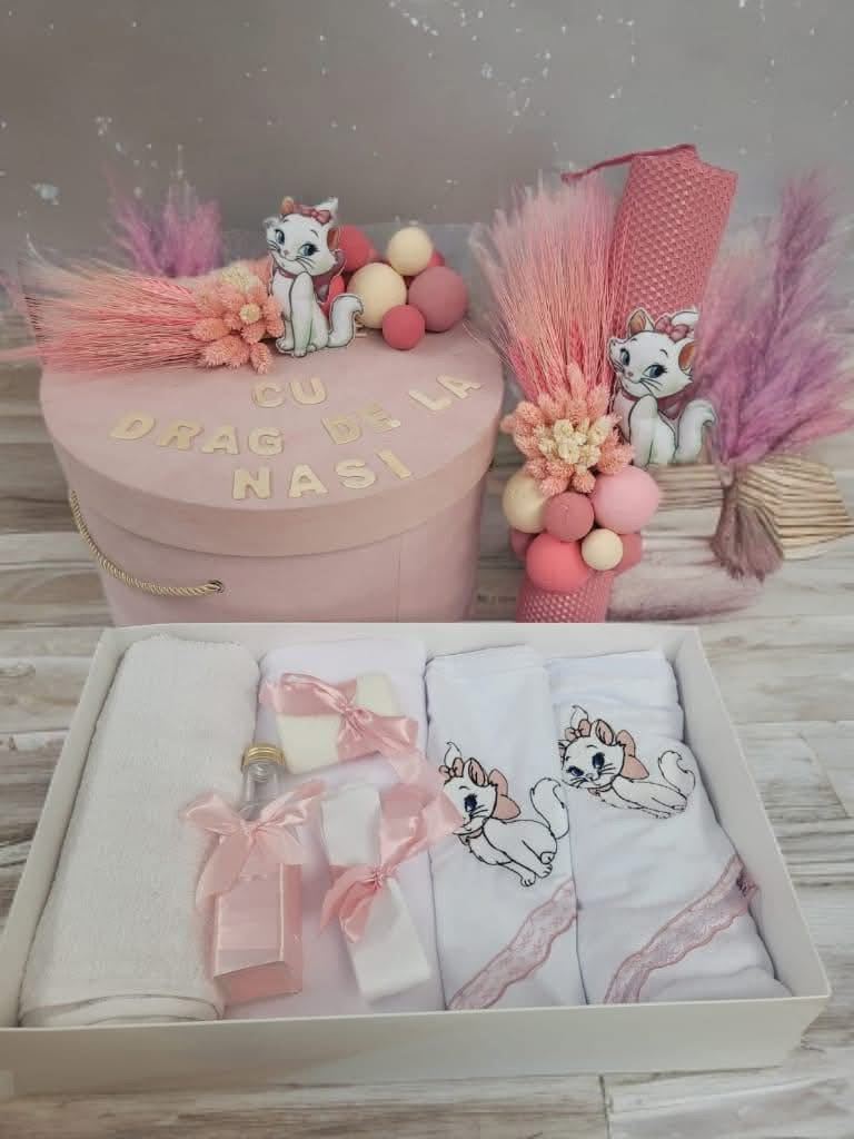 Set Velvet pink Daisy  - trusou lumanare cutie - O B S I D I O N
