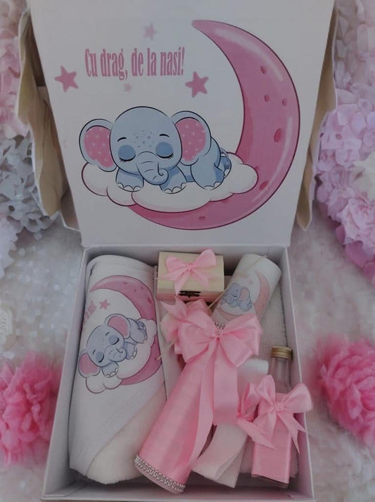 Set Disney pink baby elephant - trusou lumanare cutie - O B S I D I O N