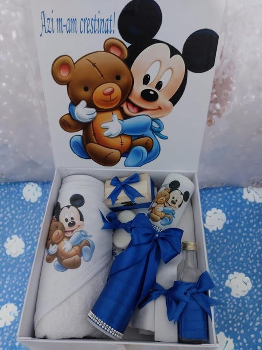 Set Disney blue baby Mickey - trusou lumanare cutie - O B S I D I O N