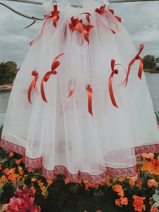 Tiul cristelnita - white & red - O B S I D I O N