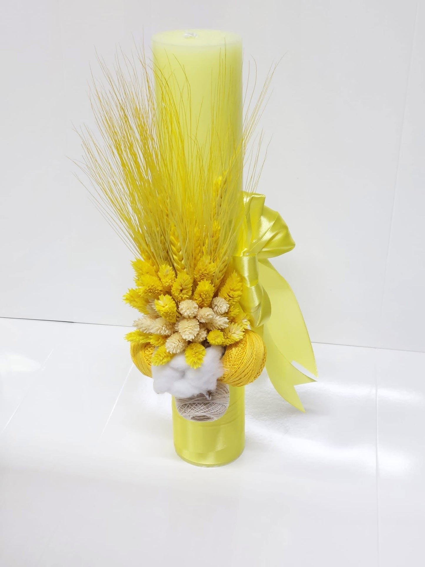 Lumanare botez colorata simpla - yellow - O B S I D I O N