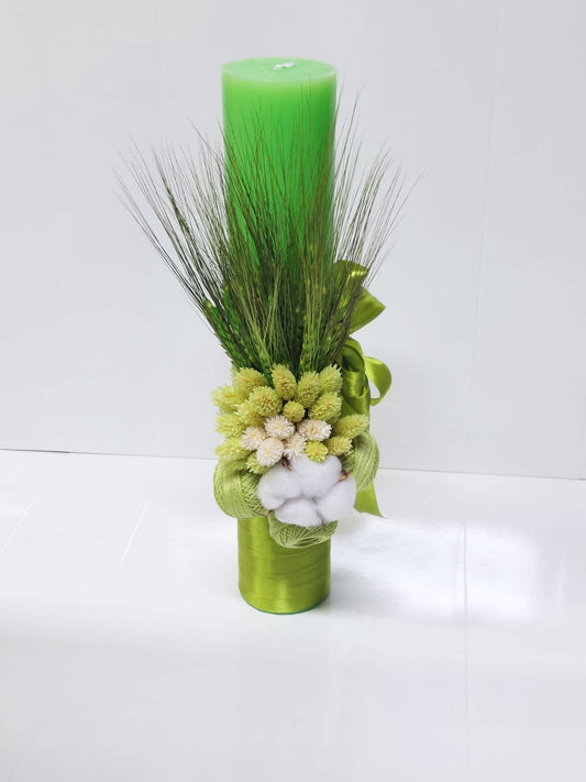 Lumanare botez colorata simpla - green - O B S I D I O N