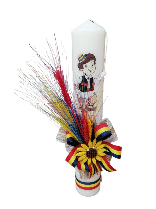 Lumanare botez decor traditional - baiat - O B S I D I O N
