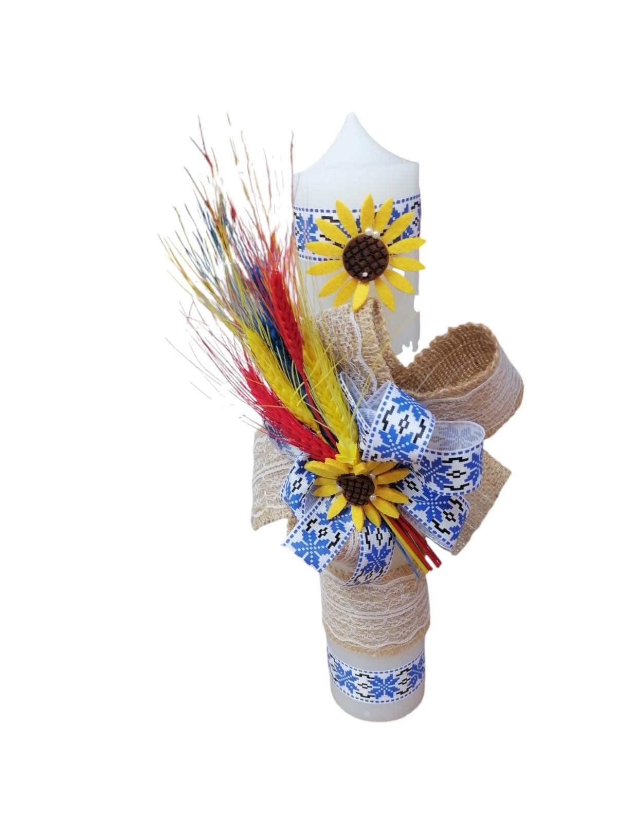 Lumanare botez decor traditional - blue - O B S I D I O N