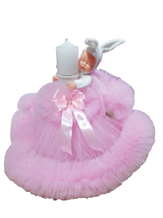 Lumanare botez Princess - pink - O B S I D I O N