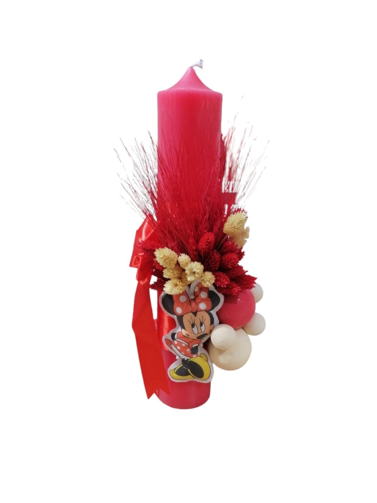 Lumanare botez colorata cu personaj - red Minnie - O B S I D I O N