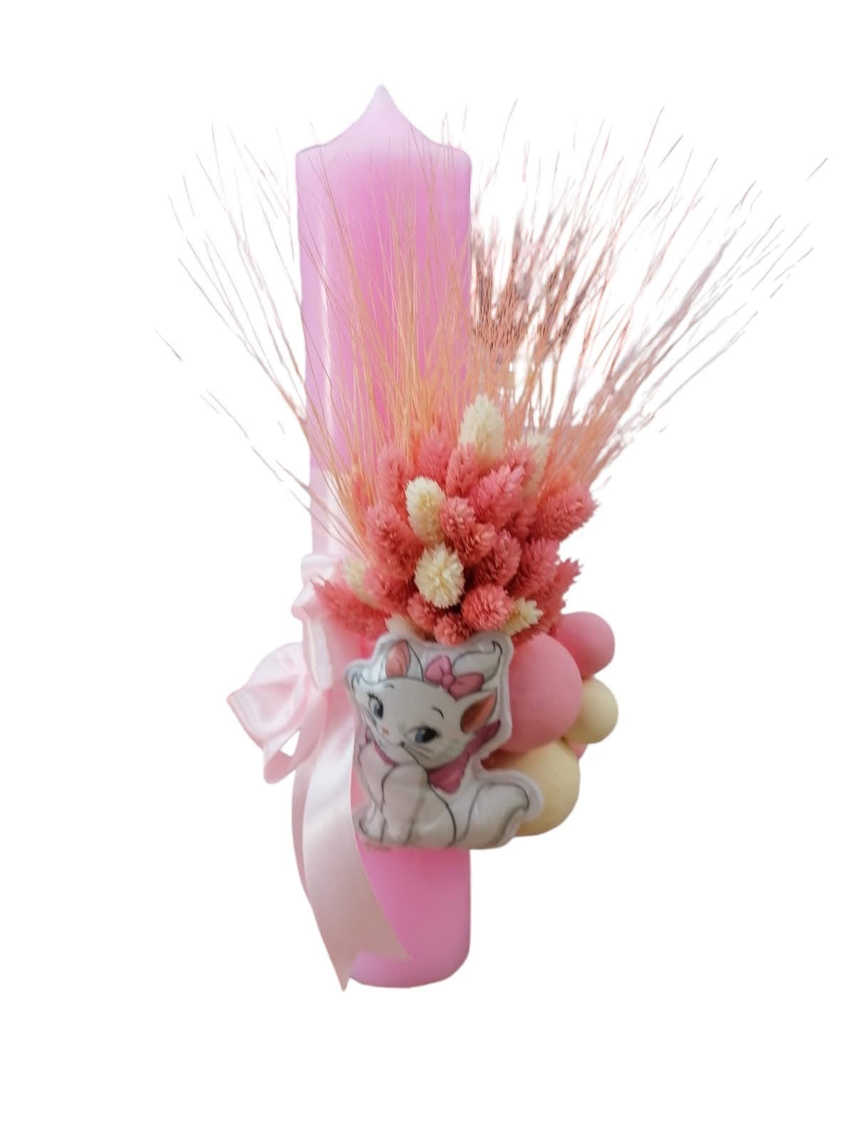 Lumanare botez colorata cu personaj - pink daisy - O B S I D I O N