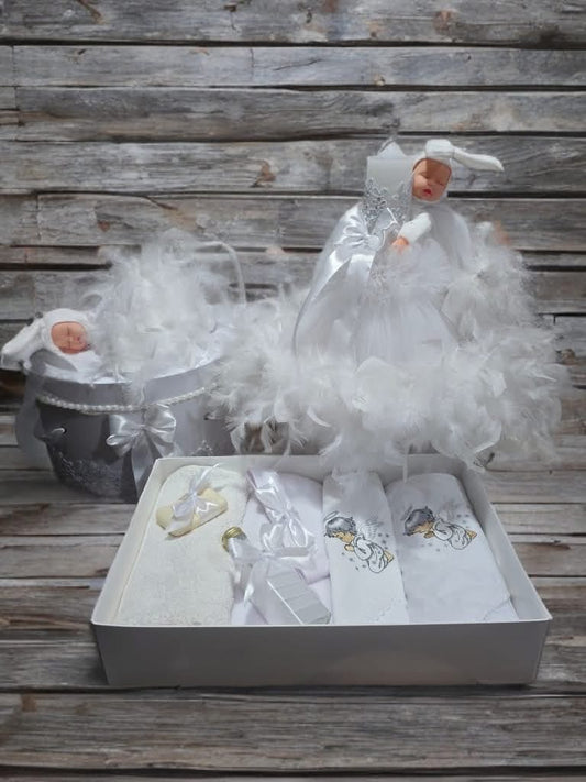 Set Angel white - trusou lumanare cutie - O B S I D I O N