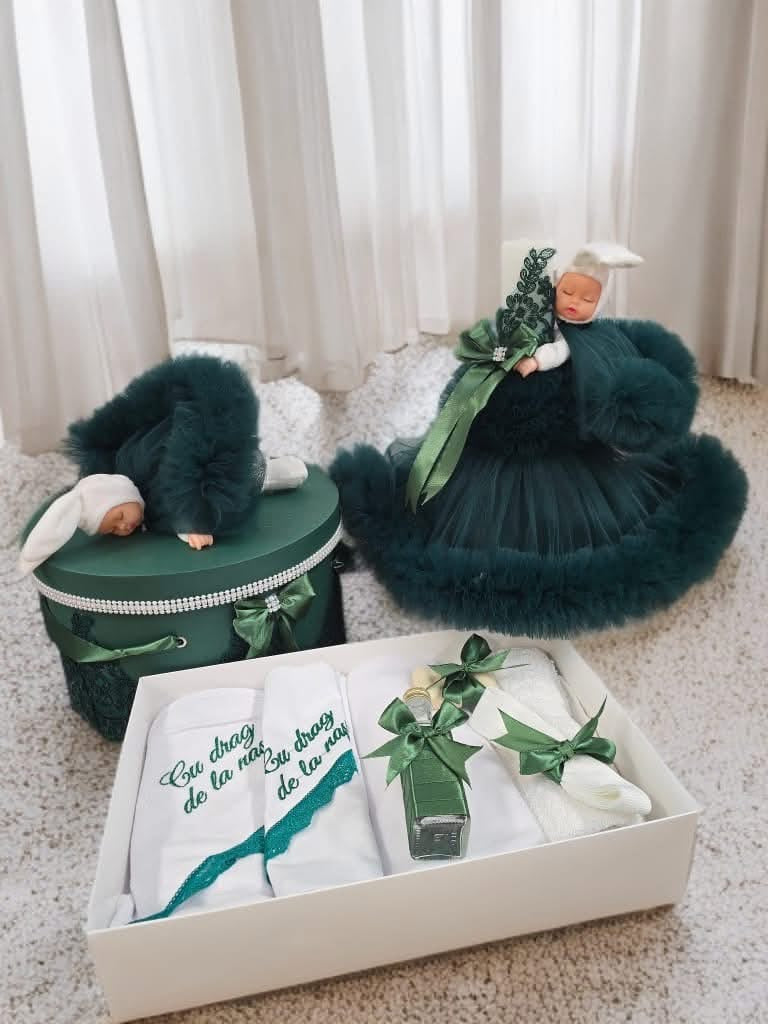 Set Princess dark green - trusou lumanare cutie - O B S I D I O N