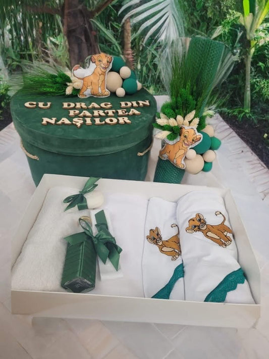 Set Velvet green lion - trusou lumanare cutie - O B S I D I O N