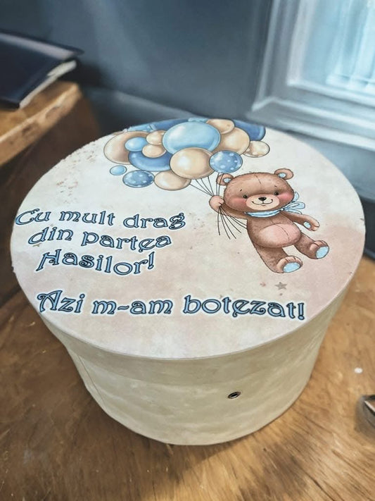 Cutie botez print & catifea - cream teddy - O B S I D I O N