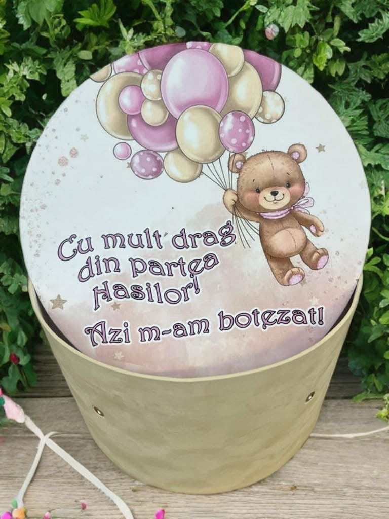 Cutie botez print & catifea - cream teddy girl - O B S I D I O N