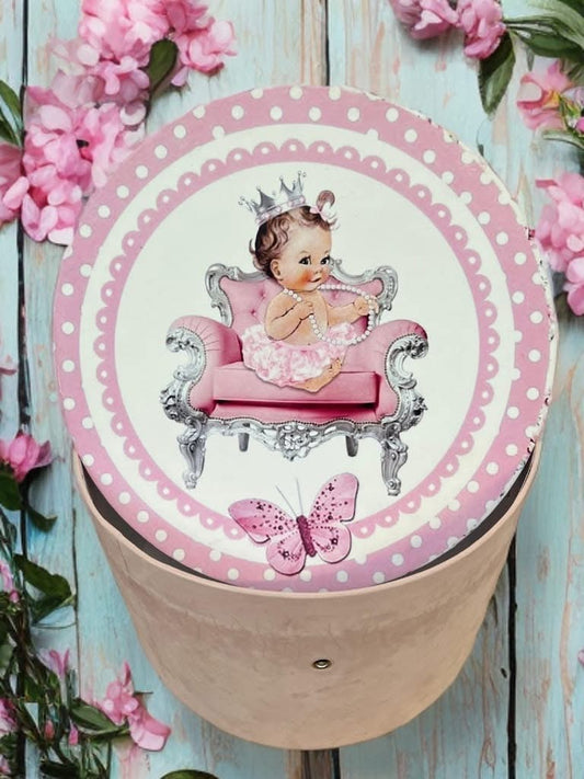 Cutie botez print & catifea - pink princess - O B S I D I O N