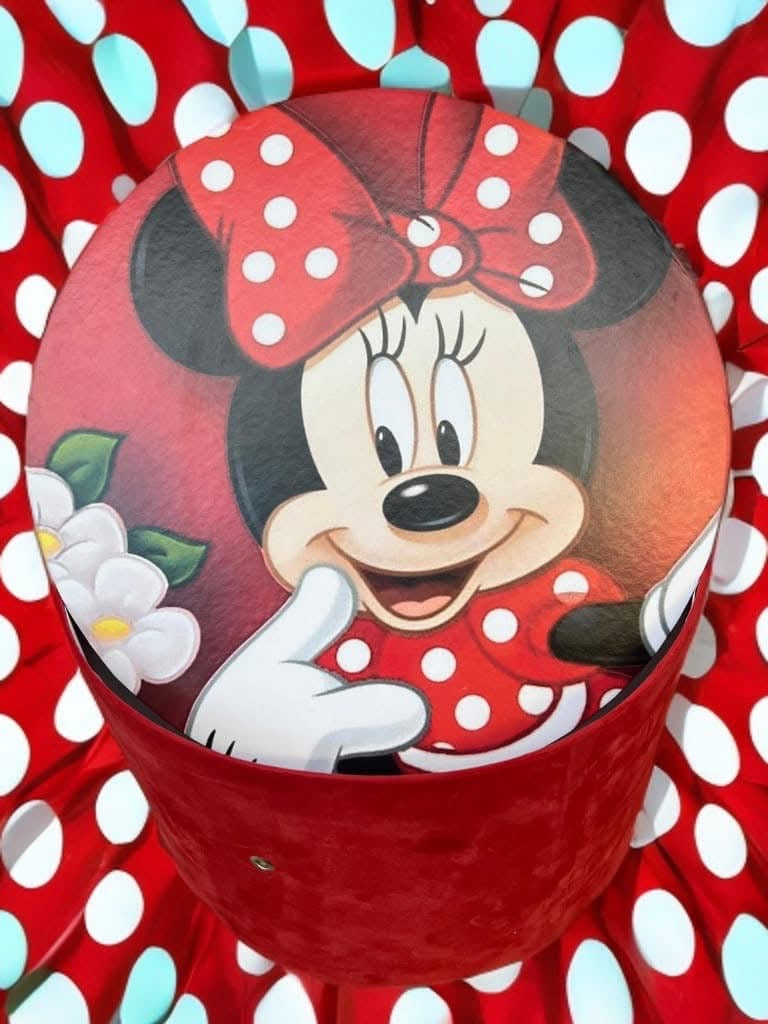 Cutie botez print & catifea - red Minnie - O B S I D I O N