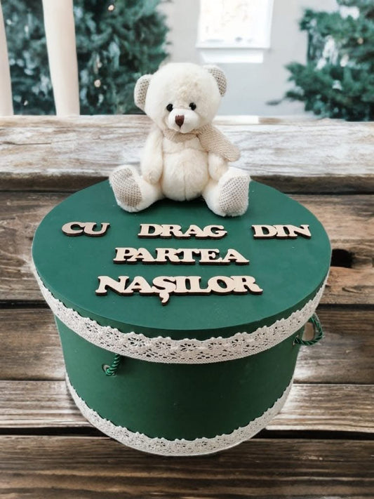 Cutie botez ursulet - green - O B S I D I O N