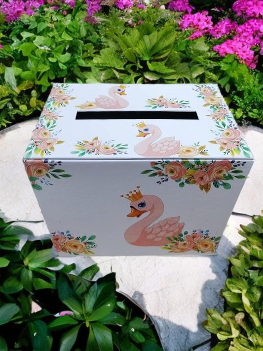 Cutie dar botez - powder pink swan - O B S I D I O N
