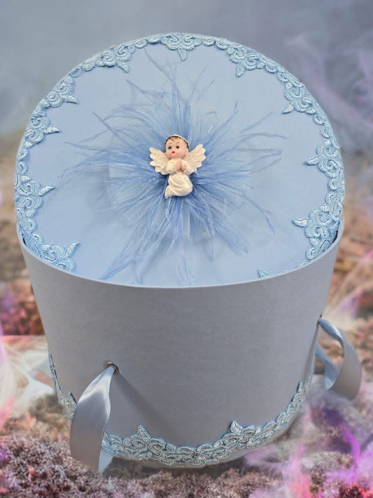 Cutie botez dantela ingeras - baby blue - O B S I D I O N