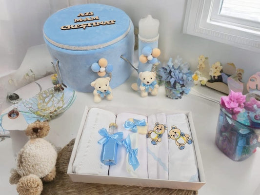 Set Majestic baby blue - trusou lumanare cutie - O B S I D I O N