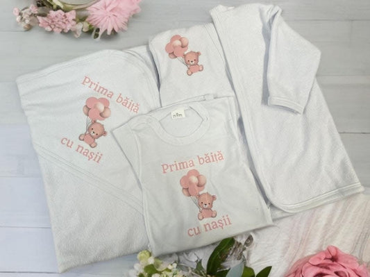 Set prima baita BASIC - powder pink teddy ballons - O B S I D I O N