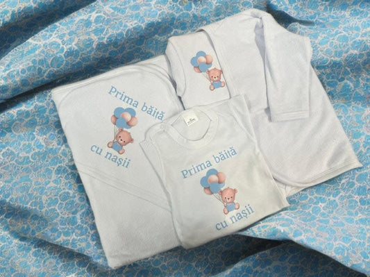 Set prima baita BASIC - baby blue teddy ballons - O B S I D I O N
