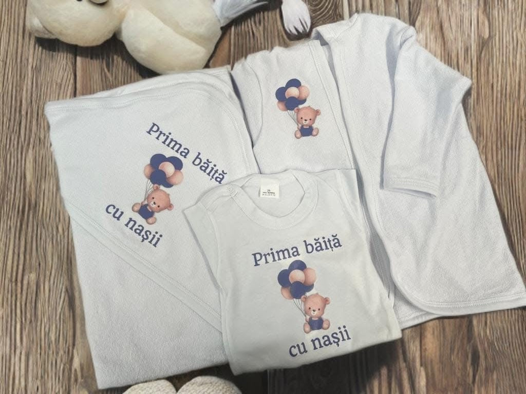 Set prima baita BASIC - navy blue teddy ballons - O B S I D I O N
