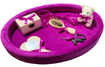 Tavita mot turta catifea buretata ovala - intense pink - O B S I D I O N