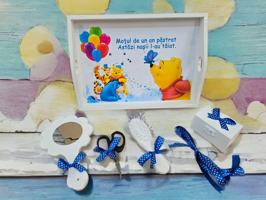 Tavita mot turta print colorata - blue Winnie the pooh - O B S I D I O N
